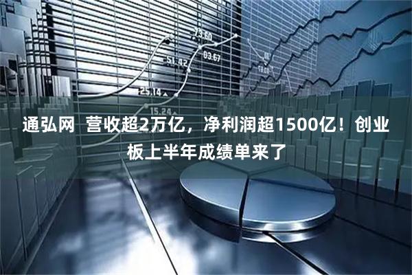 通弘网  营收超2万亿，净利润超1500亿！创业板上半年成绩单来了