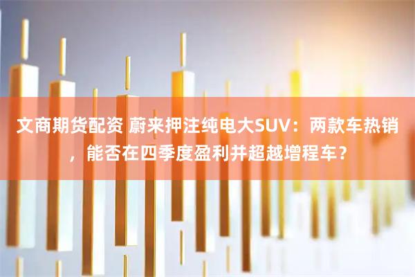 文商期货配资 蔚来押注纯电大SUV：两款车热销，能否在四季度盈利并超越增程车？