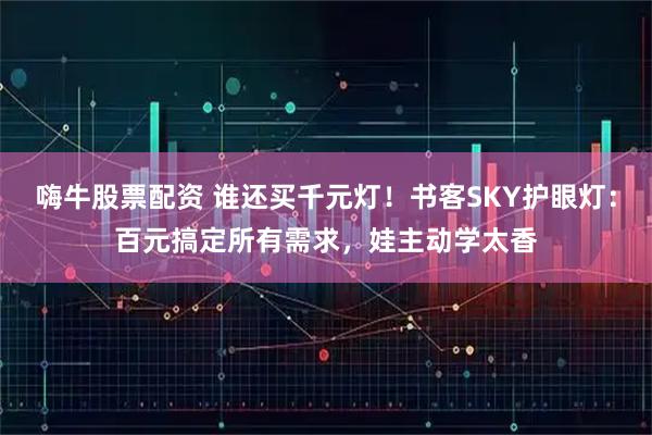 嗨牛股票配资 谁还买千元灯！书客SKY护眼灯：百元搞定所有需求，娃主动学太香